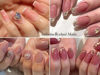 ネイルサロン マリア(nail salon Maria)の写真/嬉しいオフ&ケア込み♪【新規様★スタッフ限定！ワンカラーorラメグラジェル ¥3960】綺麗な指先に◎