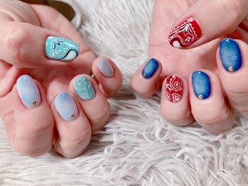 トータルサロン福屋 熊本中央店の写真/持ち込みデザインOK◇手描きアートを得意とするスタッフ在籍☆細かいアートや繊細なアートで可愛い指先に!!