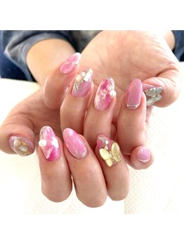 ライフ セカンド(LIFE2nd)/人気!蝶のパーツネイル