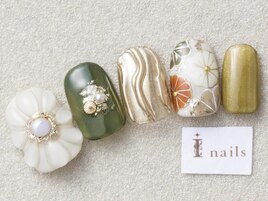 ぷっくり古典柄ネイル￥9000