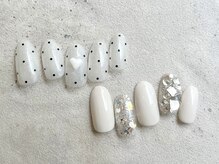 リーチェ ビューティアンドネイルサロン 大名店(Beauty&Nail Salon)/バレンタインホワイトネイル