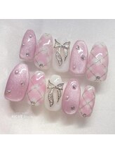 リッシュ トロワ(RICHE trois)/ピンクチェック×モテかわリボン