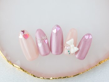 ～ピンクネイル×リボン～