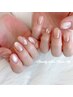 【HAND】オフィスネイルにもおすすめ☆ワンカラ―+アート２本　￥６５００　