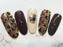 ラリュールネイル(L'Allure nail)/秋アニマルネイル￥8200