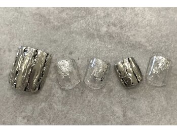 ネイルデコ(nail DECO)/定額　フット　大人ニュアンス