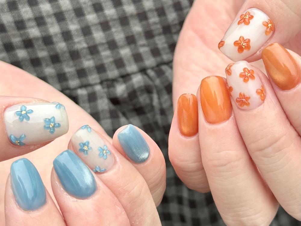 2026年冬トレンド】オレンジ フラワーのネイルデザイン集｜人気順