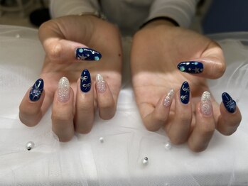 ジョアネイル(JOA Nail)/海外デザイン★りぼん★ネイビー