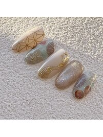 彩り和紋ネイル