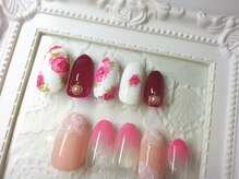 ラテネイル(Latte Nail)/【原限定】水彩フラワーデザイン