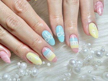 ジョアアンジェ 福島店(joieange)/イースターネイル/手描き/春