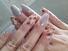 パステル(PASTEL)/レオパード風タイダイネイル