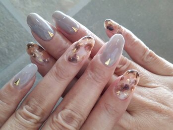 パステル(PASTEL)/レオパード風タイダイネイル