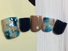 ネイルサロン リリオ(Nail Salon Ririo)/タイダイ柄フットネイル