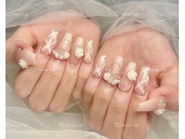 水光マグネットチェックネイル