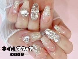 埋め尽くし/キラキラネイル