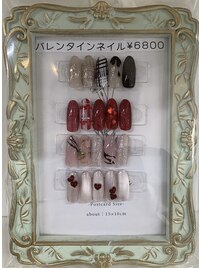 バレンタインネイル¥6800