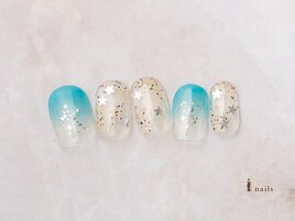 グラデーション海ネイル
