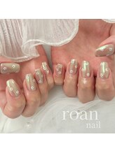 ロアンネイル(roan nail)/つやつやミラーにお花☆