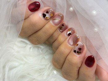 ワンハンドレッドプラス(100+)/バレンタインネイル