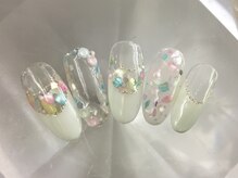 ラリュールネイル(L'Allure nail)/パステルシェルネイル￥8200