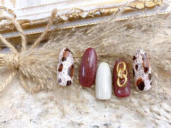 ネイルサロン&スクール ジーナ(GINA)/ボルドー×レオパード