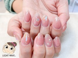 うるうるパーツとラメのグラデ♪
