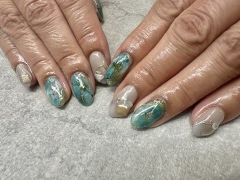 ネイルサロンファストネイルプラス 新宿店(FAST NAIL PLUS)/2024夏ネイル【ターコイズ】