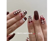 ネイルアンドアイラッシュヴィーナ ゆめタウン廿日市店 (Nail&EyeLash Vina)の雰囲気（Cherry and Check nail）