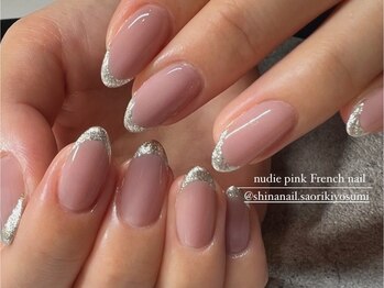 シナネイル 清澄白河店(SHINA NAIL)/ワンカラーラメフレンチ♪
