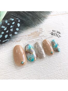 ネイルサロン クイル(QUILL)/6月にじみアート★3