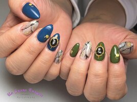 アシメ☆大理石ネイル