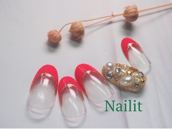 ネイリット 銀座(Nailit)/ビジューFrench ¥10100【¥1110】