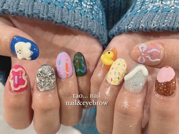 タオドットネイル(TAO...nail)の写真/手描きだからこそのぬくもりのあるデザインで自分らしさが表現できちゃう♪【定額TAO...Design¥7000】