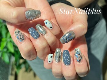 星×ハート×ミラーネイル