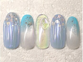 リノ ネイル(Rino nail)/8月の新作 ブルーシェル 708e2