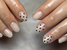 ラグ ネイル(RAG nail)/シアーホワイト系/ドット