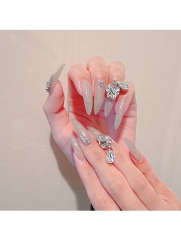 うるうるラメ長さ出しネイル!