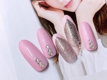 ネイルサロンフォーユー(for u)/ピンク×フレンチ　￥５９８０