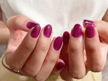 アイネイルズ 梅田店(I nails)/パープルくすみカラー¥5700