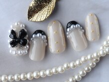 ネイルサロンアンドスクール ミュー(Nail Salon & school mieux)/パールフレンチネイル