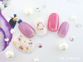 カラフル♪花冠ネイル￥7700