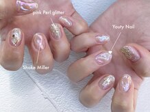 ユーティーネイル(Youty Nail)/シンプルオーロラミラーネイル