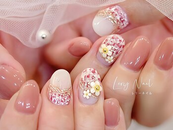 ピンクツイードネイル