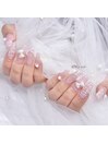 ピンクチェックフレンチハート