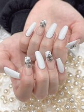 白　フレンチ　クロムパーツ