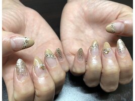 ヒョウ柄☆斜めフレンチ