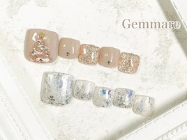 クリスマスフットネイル