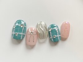 ガーリー冬ネイル