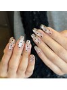 マグネット×ドットネイル
